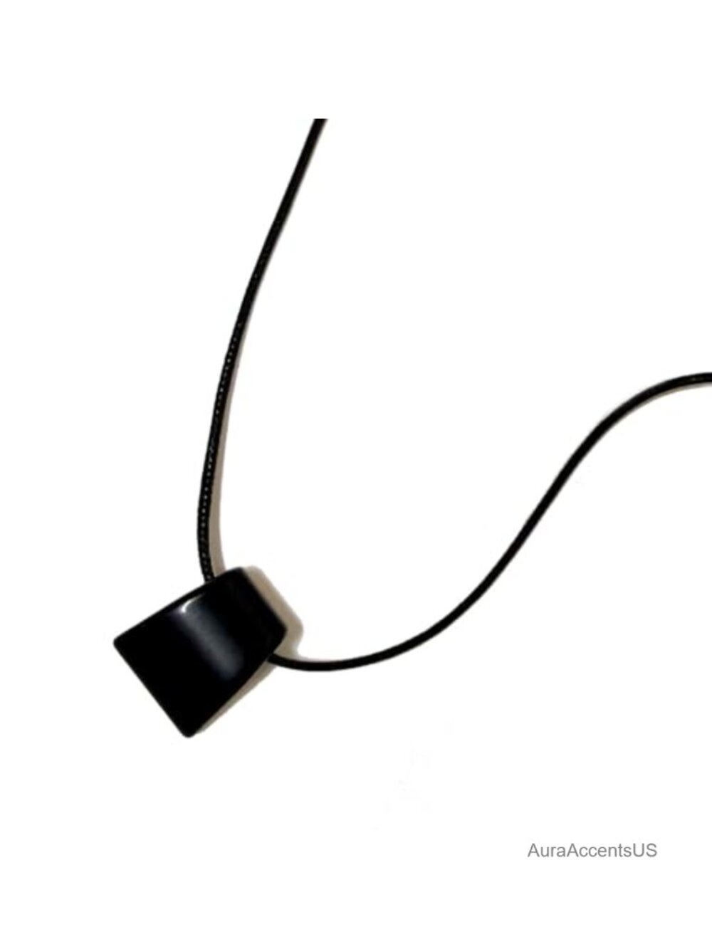 Natural Black Obsidian Axe Pendant Necklace Adjustable Cord Stone Jewelry